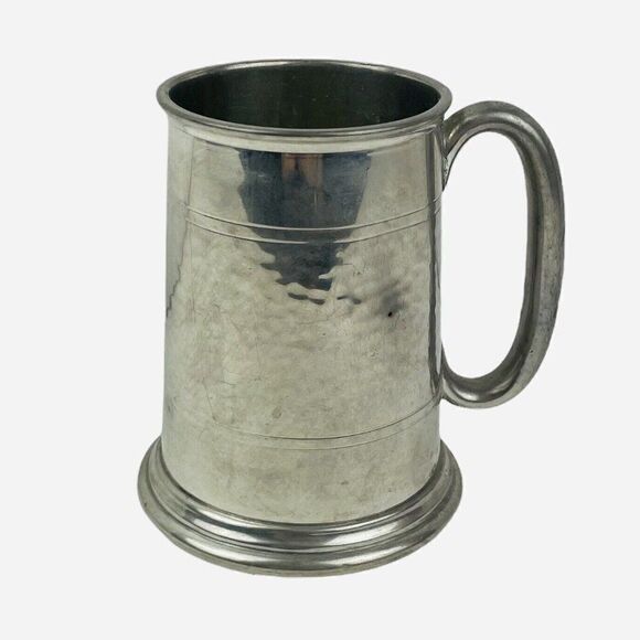 Vintage Vauxhall English Pewter Glass Bottom Logo Beer Mug Sheffield England HTF - Picture 2 of 12